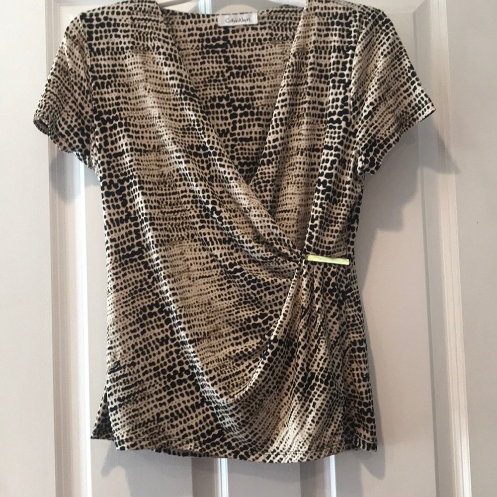 Beige and black Calvin Klein top